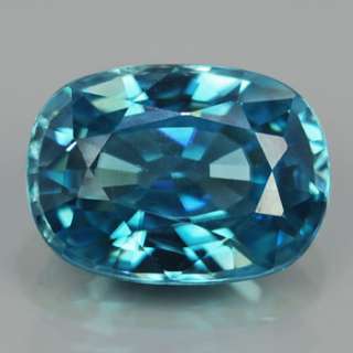 Natural Gem 3.60ct 9.7x7.1mm Oval Swimming Blue ZIRCON, CAMBODIA 