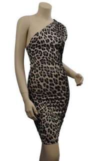New Leopard Printed Shoulde Mini Party Event Club Dress  