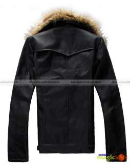   Double Breasted Faux Fur Collar Coat Jacket Outwear New #049  