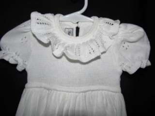 Baby Rog Christening Gown Sweater Eyelet 3 6 Month Girl  
