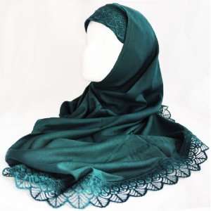   Piece Extra Long Al Amira Hijab with Lace Trim 