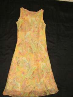 Dressbarn sheer flowy sheath dress, multi color, lightweight, size 10 