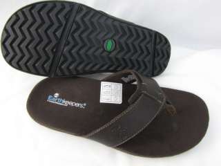 TIMBERLAND MENS EARTHKEEPERS ZIG ZAG BROWN LEATHER THONG SANDALS 11 