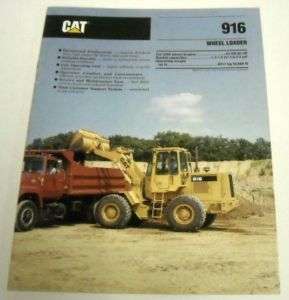 Caterpillar 1989 916 Wheel Loader Sales Brochure  