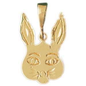  14kt Yellow Gold Rabbit Pendant Jewelry