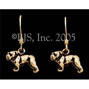 : Bull Dog Earrings, 14k Yellow Gold, 14k. Yellow Gold Ear Wires, Dog 