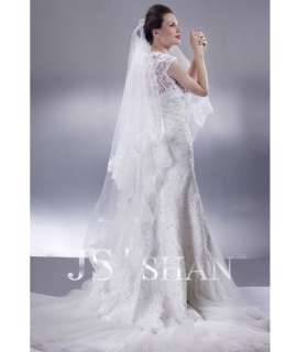 Wedding Bridal Gown Embroidery Cathedral Edge Veil,TS28  
