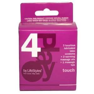 4PLay by Lifestyles Touch, 3 Luxurious Lubricated Latex Condoms + 2 