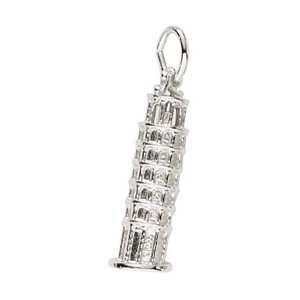  Rembrandt Charms Leaning Tower of Pisa Charm, 14K White 