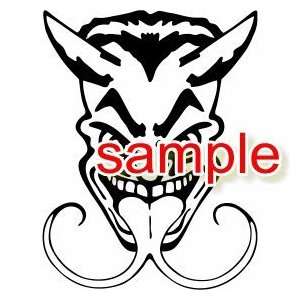  DEVIL WITH FORKED TONGUE WHITE 10 VINYL DECAL STICKER 