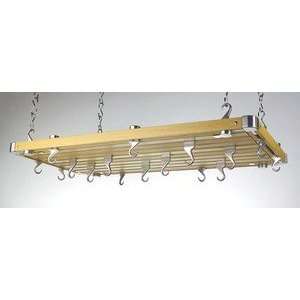  Concept Housewares Rectangular Hanging Pot Rack, Wood 
