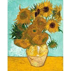Vincent Van Gogh 27.5W by 35.5H  Vase mit Sonnenblumen CANVAS Edge 
