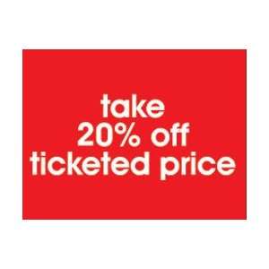  Take 20% Off Ticketed Price   Retail Signs (10pk)   11x7 