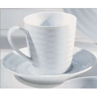  Swing White 9 oz. Cup and Saucer [Set of 6]: Kitchen 