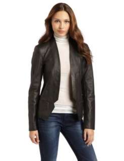  French Connection Womens London Leather Jacket: Clothing
