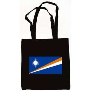  Marshall Islands Flag Canvas Tote Bag Black: Everything 