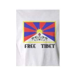  Free Tibet Flag   Pop Art Graphic T shirt (Mens Medium 