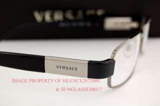   New VERSACE Eyeglasses Frames 1121 1001 PEWTER for Men 100% Authentic