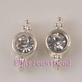 FREE SHIP 200pcs Silver Plated Crystal Connector EC6095  