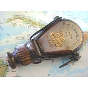  Christopher Columbus Antiquated Brass Monocular Telescope 