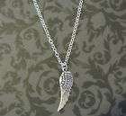16 inch Silver Plated Angel Wing Necklace + Gift Bag