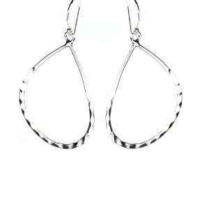 apop nyc Sterling Silver Hammered Tear Drop French Wire Earrings: apop 