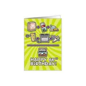  Happy Birthday   cake   66 years old Card: Toys & Games
