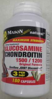 GLUCOSAMINE CHONDROITIN 1500/1200 180CT MASON 1303 180  