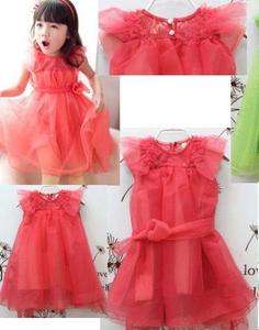   Toddlers Girls Tulle Dress Pink Mesh Lace Bow size 2 3 4 5 T yrs old