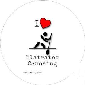  I Love Flatwater Canoeing 2.25 inch (6cm) Square Sticker 