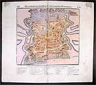   Antique Map View Seige of Protestant La Rochelle, France in 1572 73