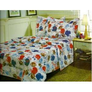   Kids Football Comforter & Sham Ensemble (Twin Size)