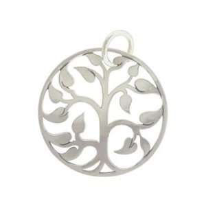   Tree of Life Pendant in Silver Plated Bronze, 1 1/8 Diameter, #7441