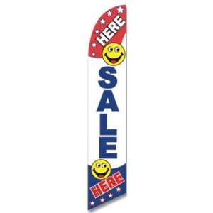 5ft HERE SALE HERE Feather Banner Flag Set   INCLUDES 15FT POLE 