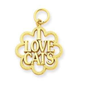   : 14k I Love Cats Charm   Measures 24.7x17.7mm   JewelryWeb: Jewelry