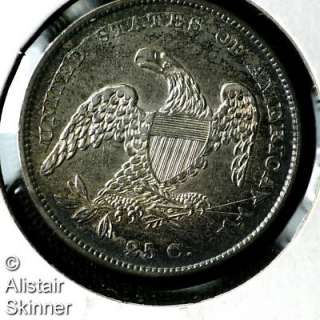 1831 B 2 Small Letters Capped Bust Quarter AU  