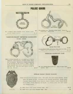 Catalog Page Ad Police Hand Cuffs Badges Twisters 1939  
