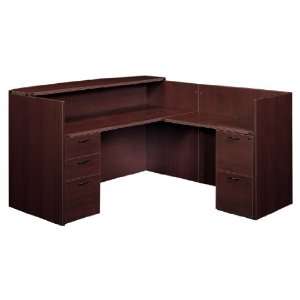    Cherryman Amber L Shaped Reception Desk Station: Office Products