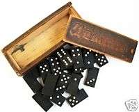 1900s ANTIQUE RUSSIAN CHILD DOMINO SET FAMILY GAME  