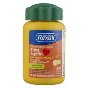  Rexall Aspirin Tablets   81 mg, 300 ct: Health & Personal 