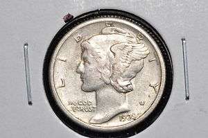 1925 S MERCURY 10c DIME CHOICE AU  