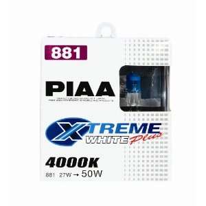 PIAA 70822 881 Xtreme White PLUS 27W=50W Xtra Halogen Bulb, (Twin Pack 