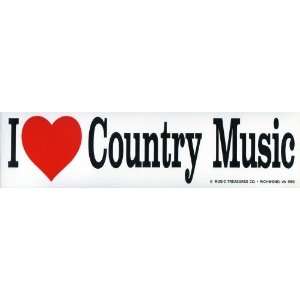  I Love Country Music Bumper Sticker: Health & Personal 