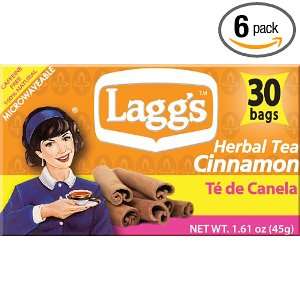 Laggs Tea Cinnamon Tea, 30 Count Tea Bags (Pack of 6):  