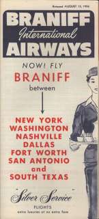 Braniff International Airways system timetable 8/15/56 [201 3]  