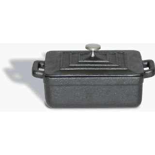  Cast Iron Dutch Oven Black Rectangular Miniature with Lid 