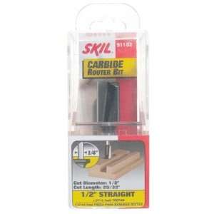  Skil 91102 Straight 2F 1/4 Inch Shank Router Bit, 1/2 Inch 