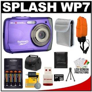 Bell & Howell Splash WP7 Waterproof Digital Camera (Purple) with 8GB 