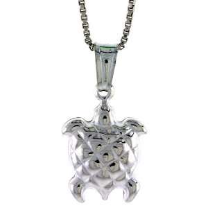 925 Sterling Silver Turtle Pendant (NO Chain Included), Made in Italy 