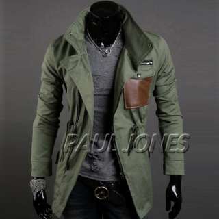 PJ Trendy Men’s Stylish Slim Fit Jackets Coats Trench Hoody Sz:XS~L 